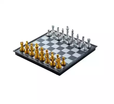 Шахматы магнитные, золотисто-серебряные, 26×12 см